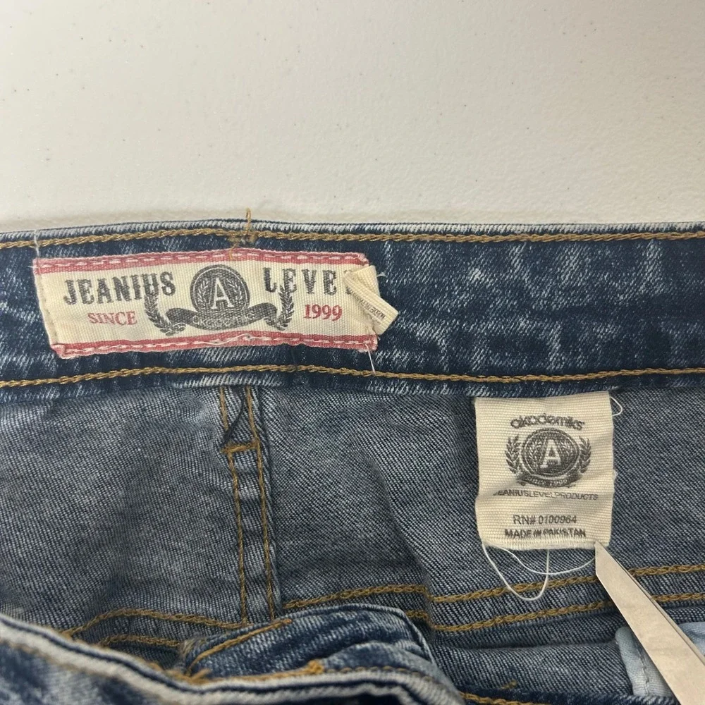 Akademiks‎ Moto Jeans Mens 38x32 Blue Acid Wash Ribbed Knee Streetwear